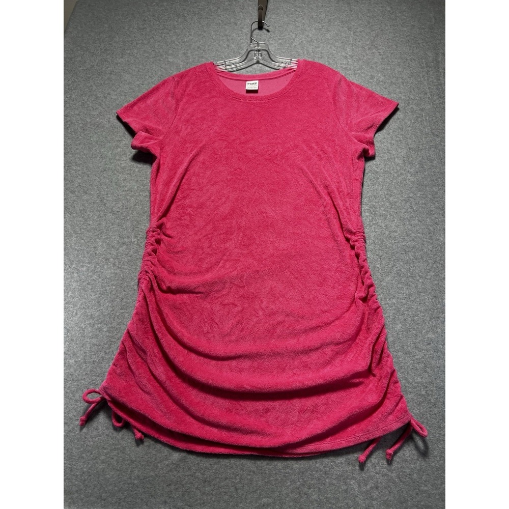 PINK Victoria's Secret Terry Cloth Dress‎ Ruched Sides Bright Pink Size XXL